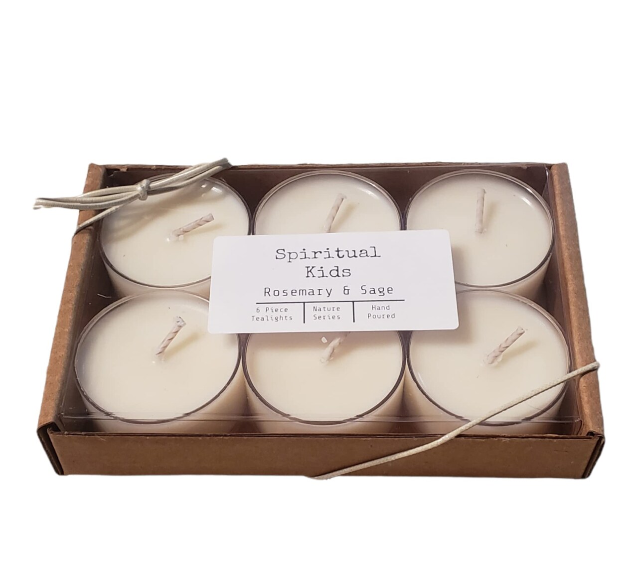 Rosemary & Sage Natural 6 Count Soy Wax Tealights Hand Poured with Fragrant/Essential Oils!